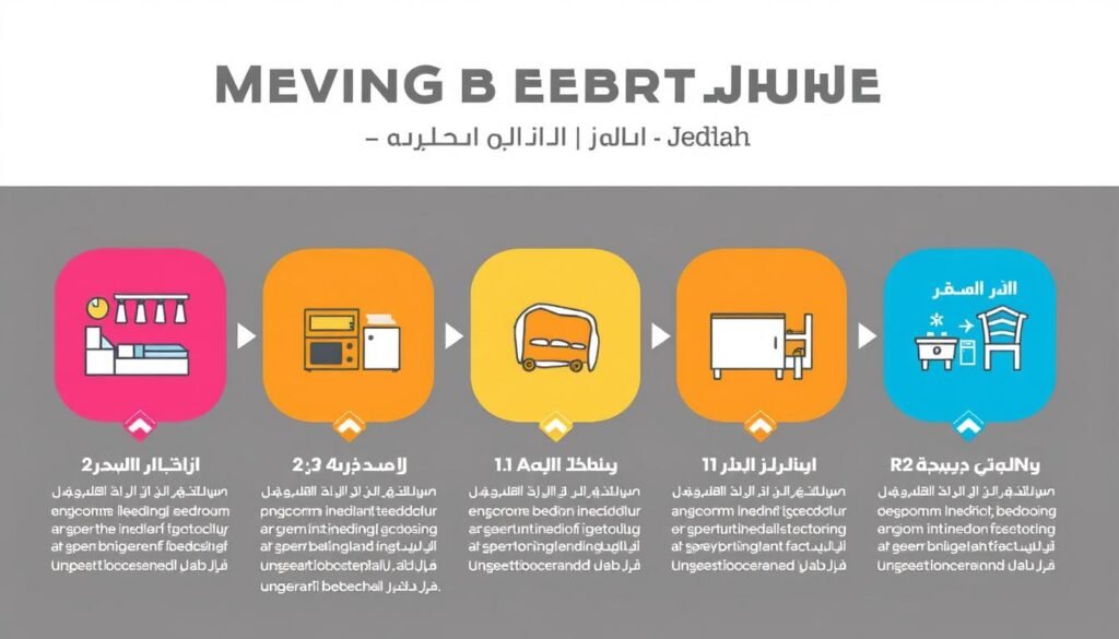 مراحل نقل غرف النوم والمفروشات داخل جدة