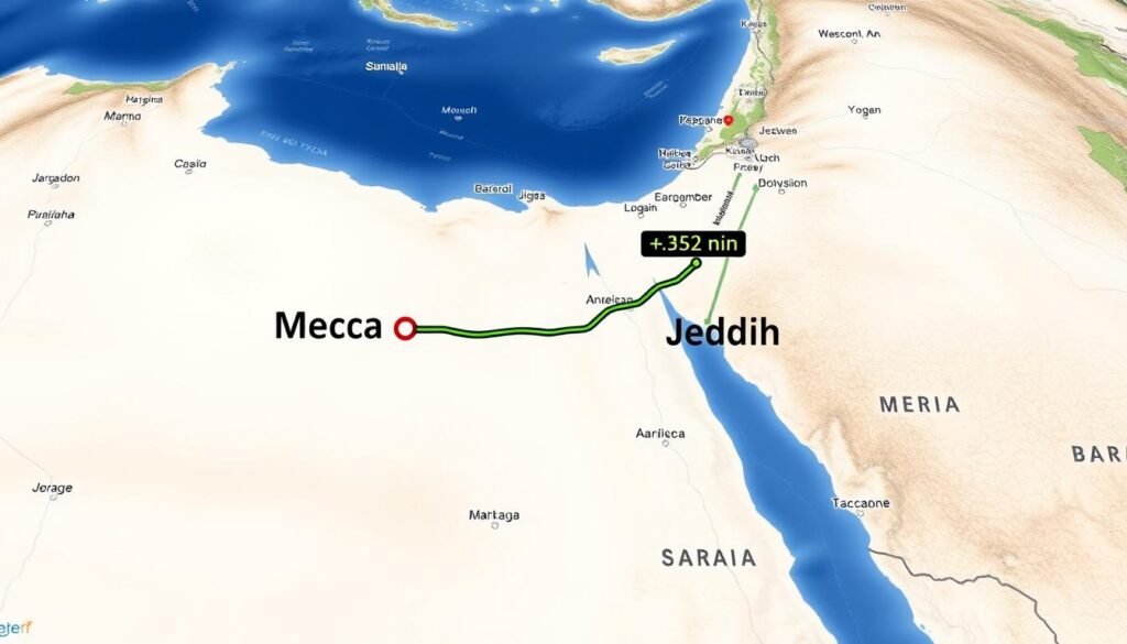 مسار نقل العفش من مكة إلى جدة