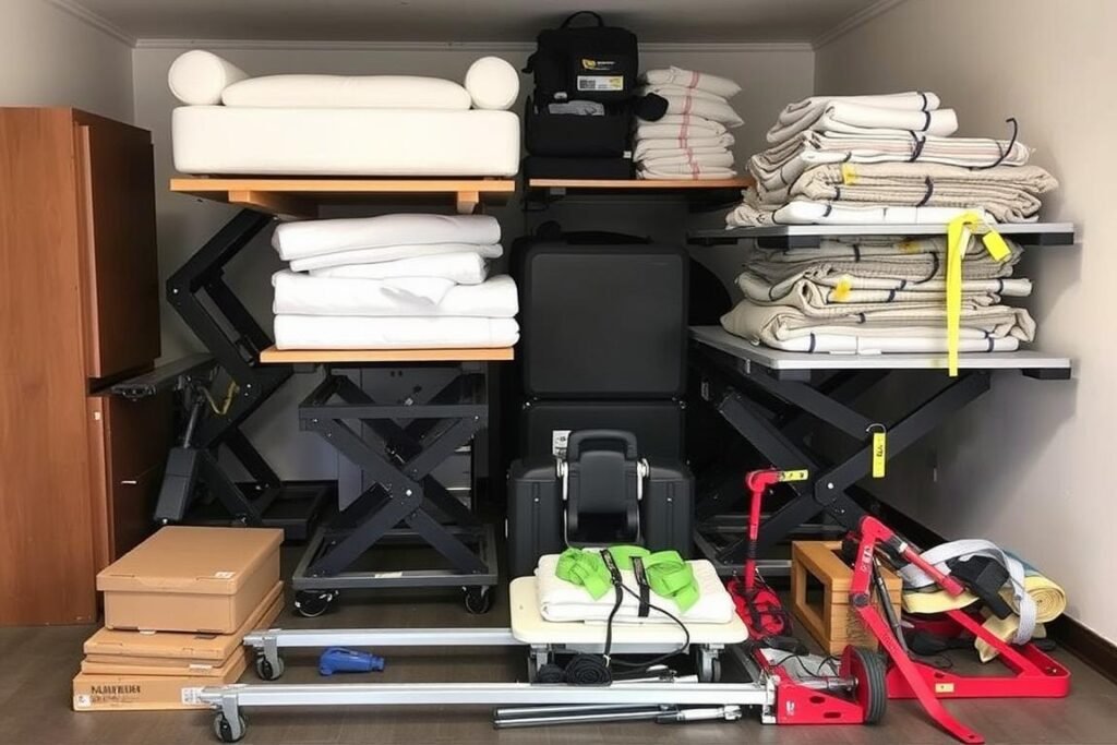 معدات حديثة تستخدم في نقل العفش من الجبيل إلى تبوك