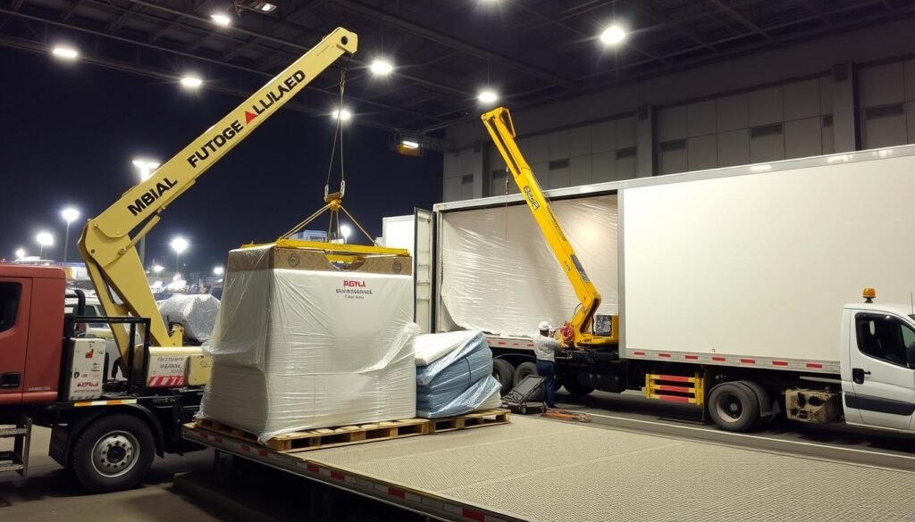 معدات وتقنيات حديثة لنقل العفش من مكة إلى الجموم