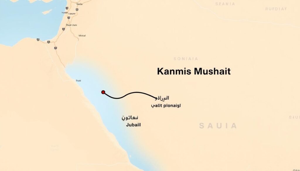 مناطق خدمة نقل عفش من الجبيل إلى خميس مشيط