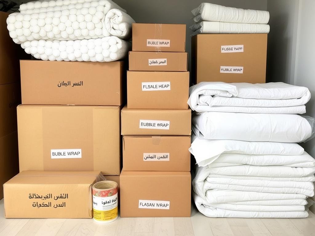 مواد تغليف متنوعة لحماية العفش أثناء النقل من مكة إلى القصيم