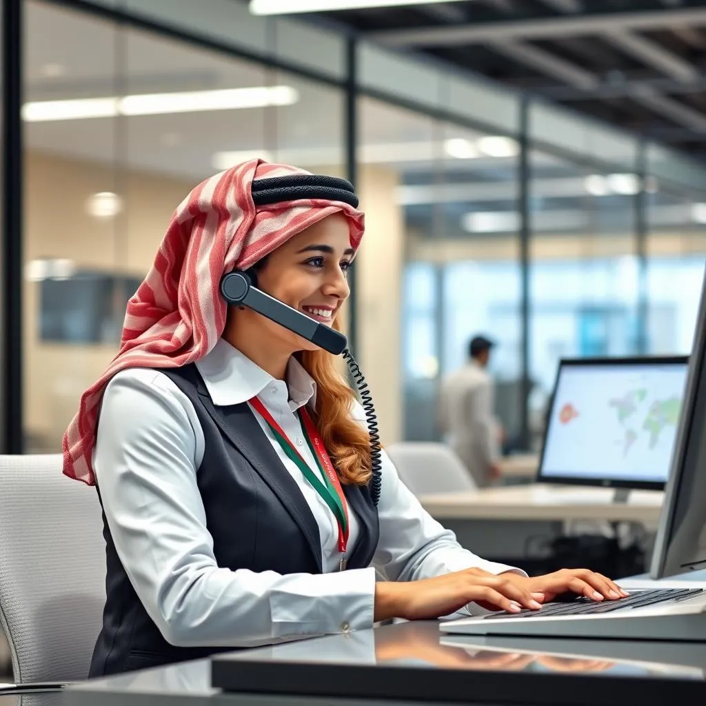 موظف خدمة عملاء الشركة العربية يرد على اتصالات العملاء