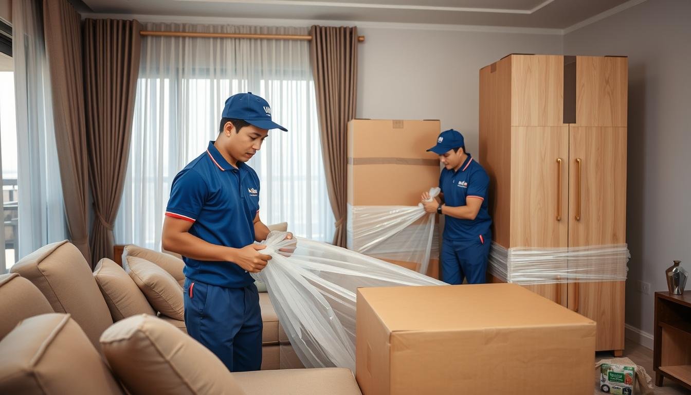 نقل أثاث بجدة للعمالة الفلبينية المدربة تقوم بتغليف أثاث منزلي بعناية