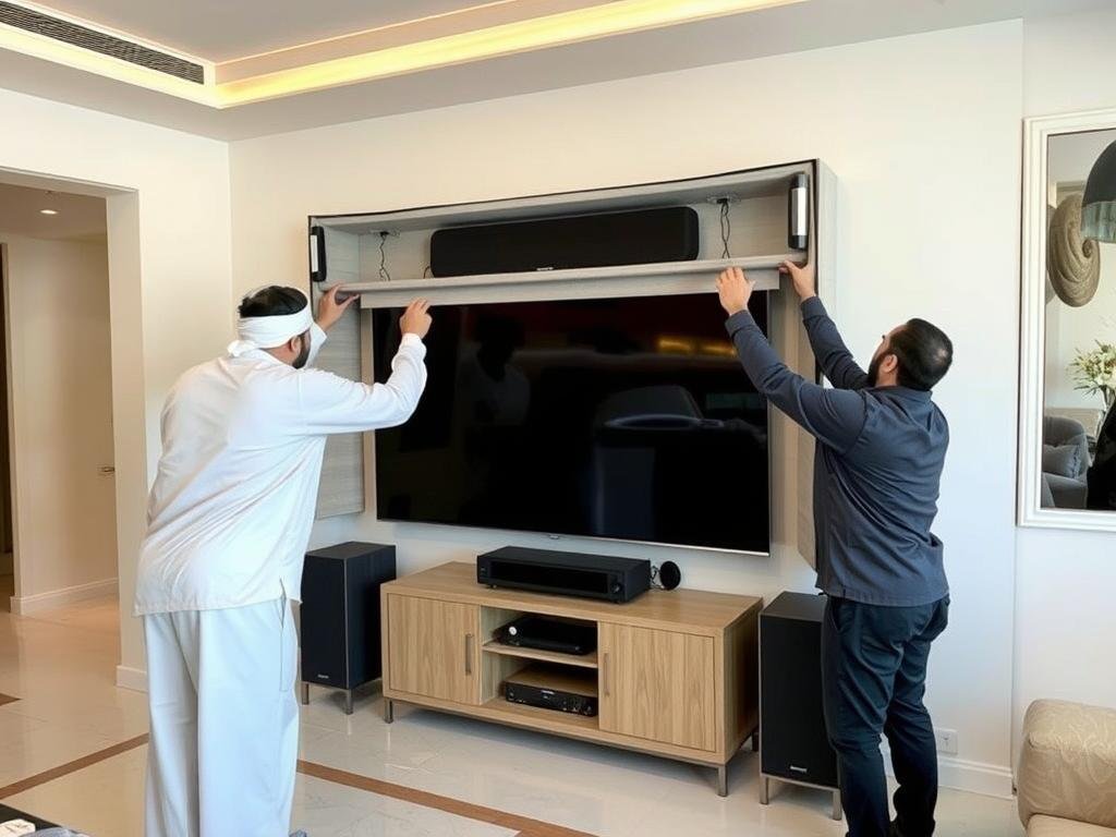 نقل الأجهزة الإلكترونية والسينما المنزلية في فلل وقصور جدة