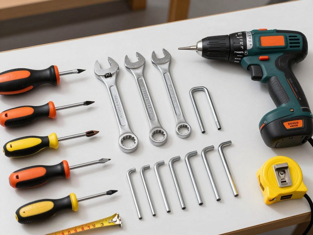 أدوات متخصصة لفك وتركيب الأثاث مرتبة بشكل منظم