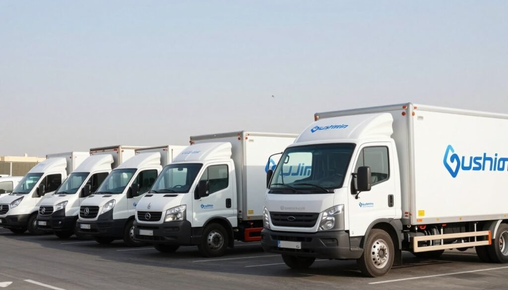 أسطول سيارات حديث لنقل العفش في حي مشرفة جدة