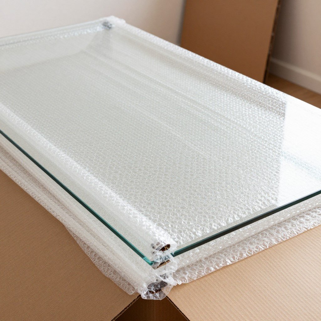 تغليف قطع زجاجية بطريقة آمنة للنقل بدون تلف تغليف قطع زجاجية بطريقة آمنة للنقل بدون تلف