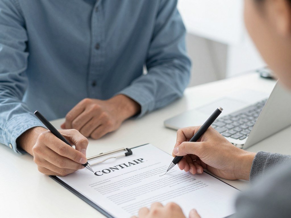 توقيع عقد مع شركة نقل أثاث موثوقة توقيع عقد مع شركة نقل أثاث موثوقة