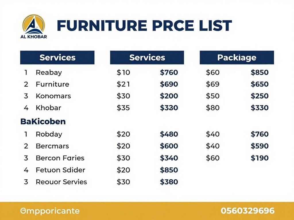 جدول أسعار نقل العفش في الخبر مع شركة نقل