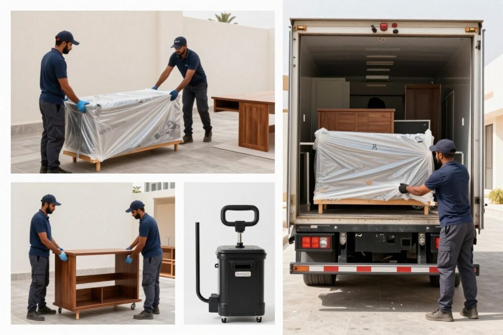 خدمات نقل عفش في الرياض تشمل التغليف والفك والتركيب