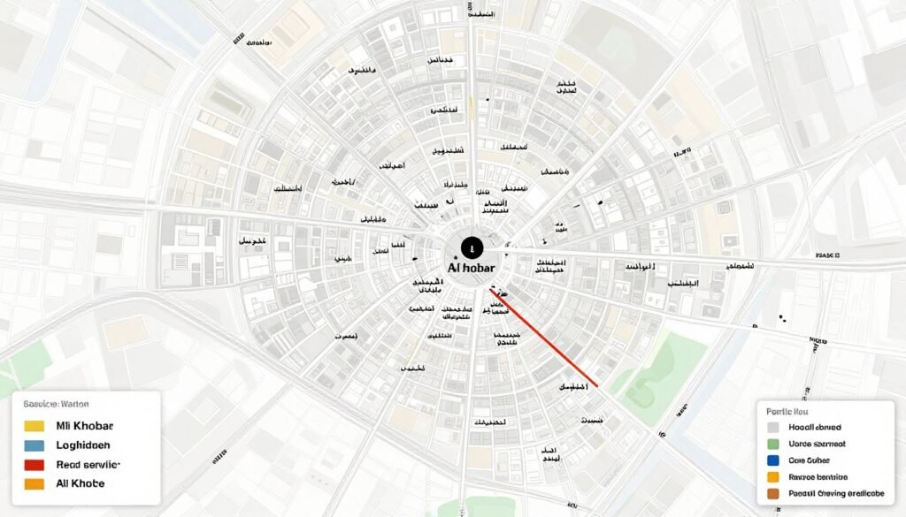 خريطة مناطق خدمة نقل العفش في الخبر