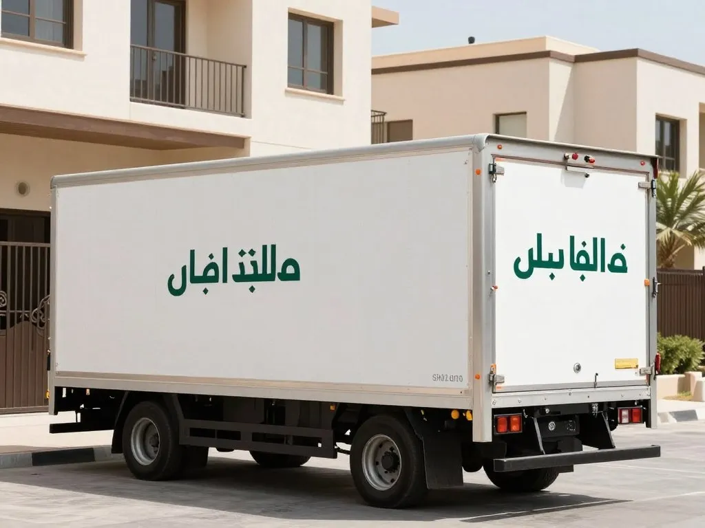 شاحنة نقل أثاث تابعة لإحدى شركات نقل الأثاث في السعودية