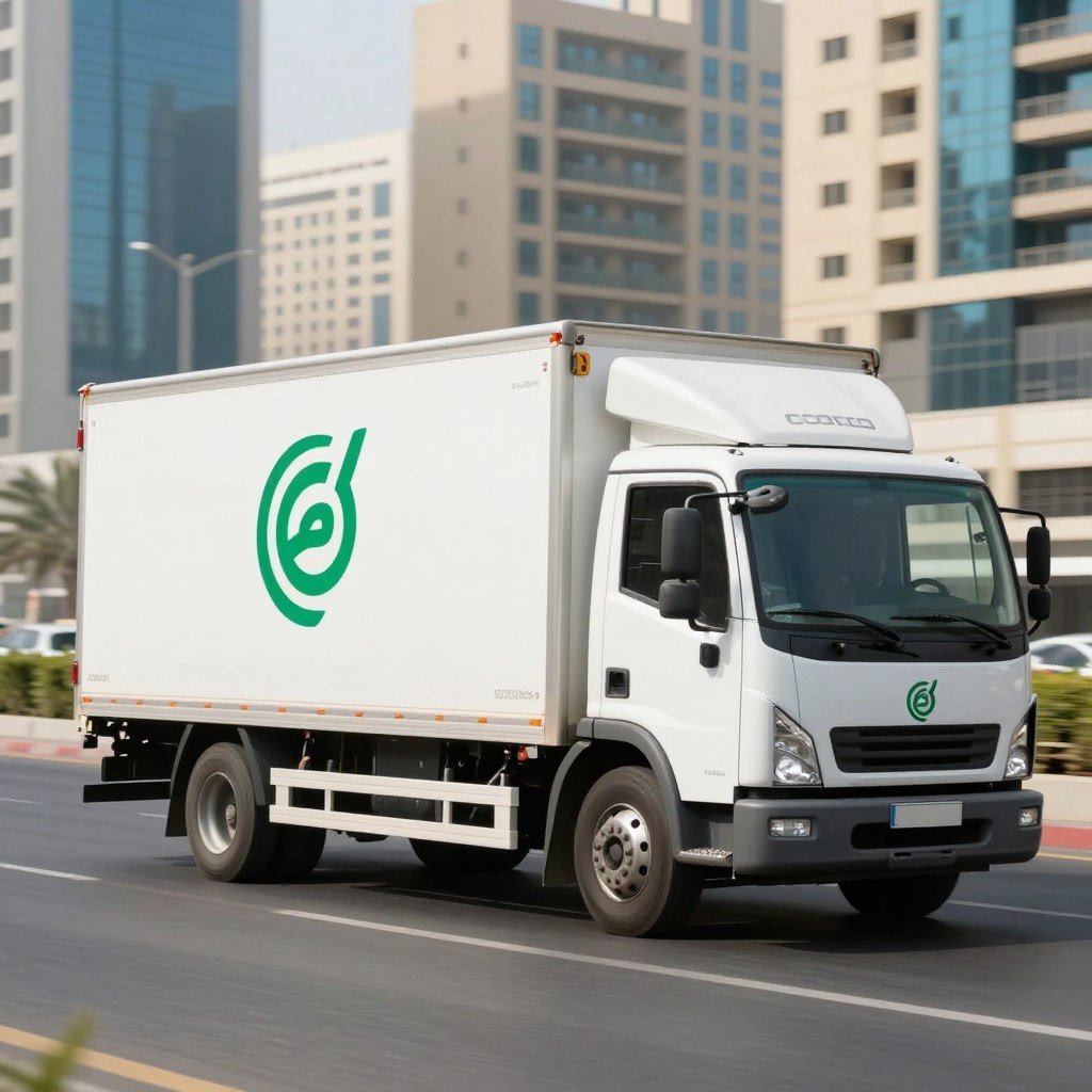 شاحنة نقل اثاث منازل تتحرك داخل أحياء المدينة شاحنة نقل اثاث منازل تتحرك داخل أحياء المدينة