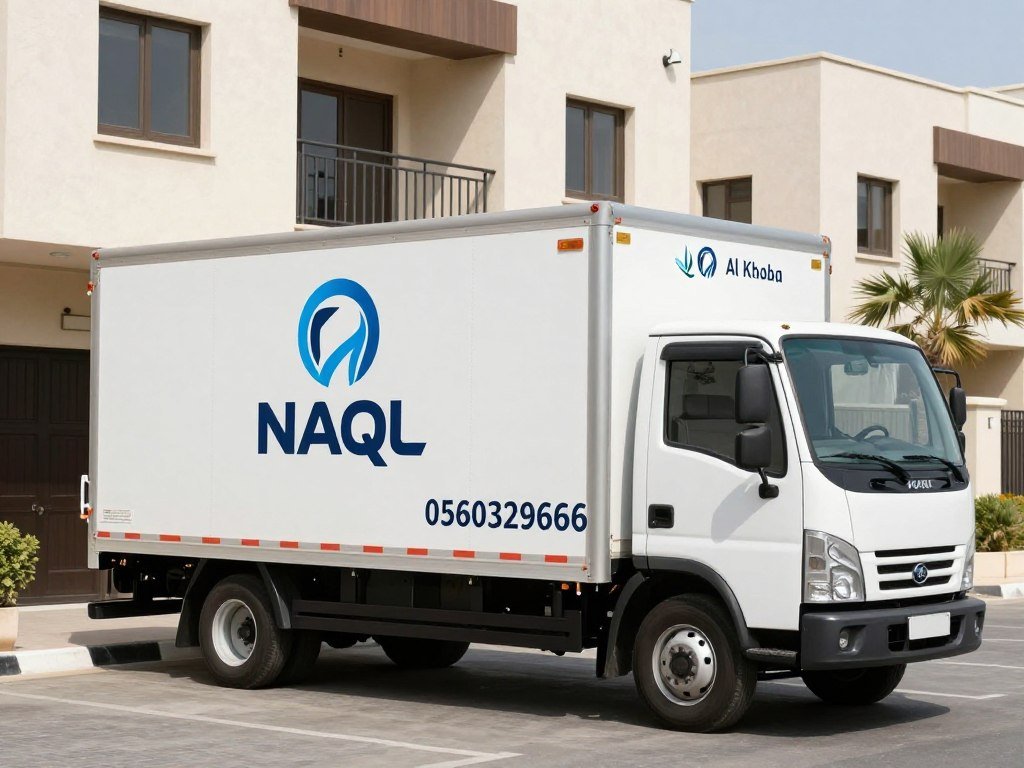 شاحنة نقل عفش تابعة لشركة نقل في الخبر مجهزة بأحدث التقنيات