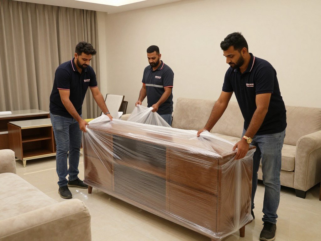 عمال نقل عفش حي الشاطئ جدة يقومون بتغليف الأثاث بعناية عمال نقل عفش حي الشاطئ جدة يقومون بتغليف الأثاث بعناية