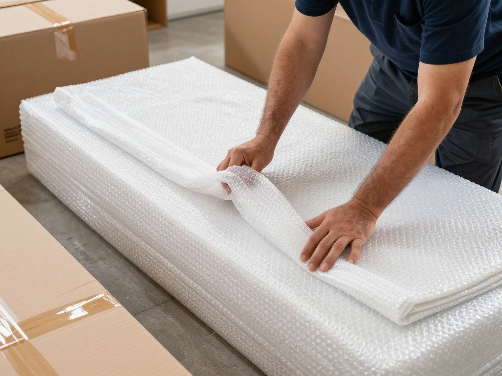 عملية تغليف أثاث منزلي باستخدام مواد تغليف عالية الجودة من قبل شركات نقل الأثاث عملية تغليف أثاث منزلي باستخدام مواد تغليف عالية الجودة من قبل شركات نقل الأثاث