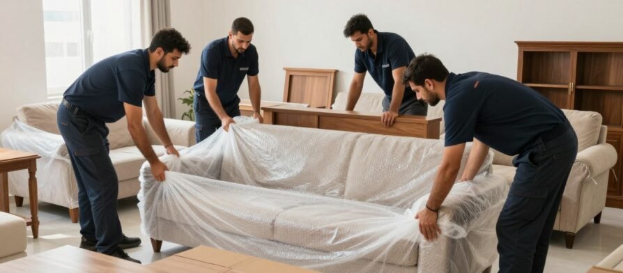 عملية نقل الأثاث بالتعبئة والتغليف الاحترافية