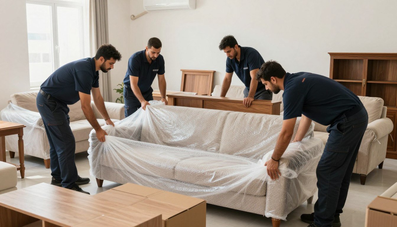 عملية نقل الأثاث بالتعبئة والتغليف الاحترافية