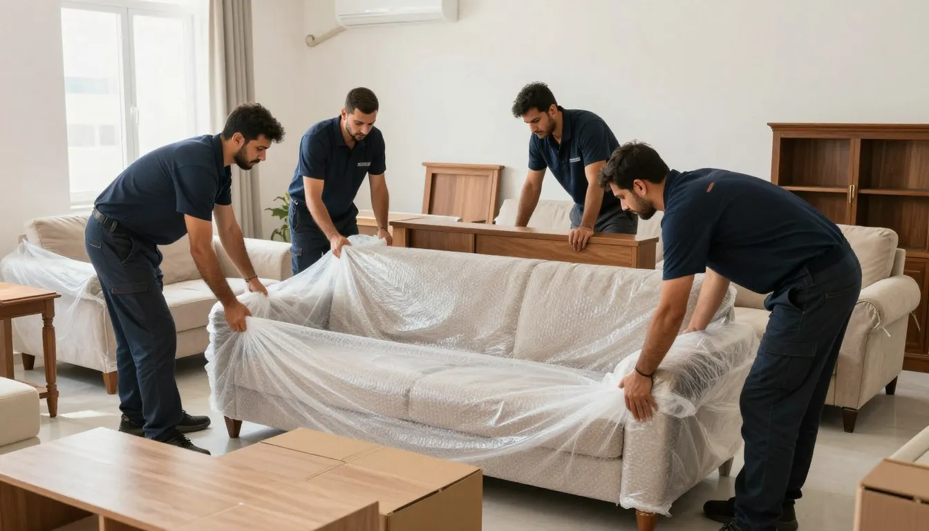 عملية نقل الأثاث بالتعبئة والتغليف الاحترافية