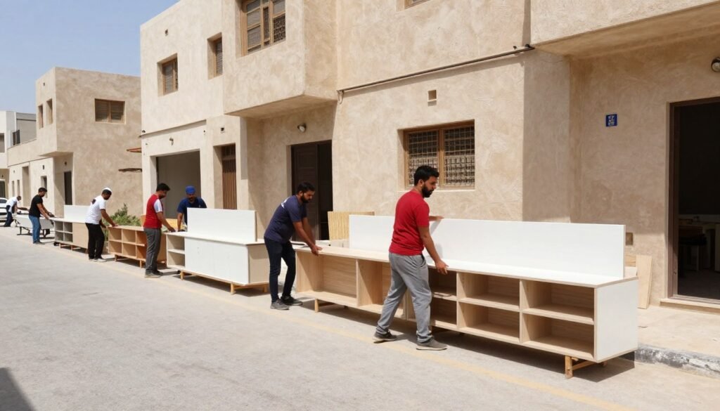 عملية نقل عفش متكاملة في حي البوادي جدة