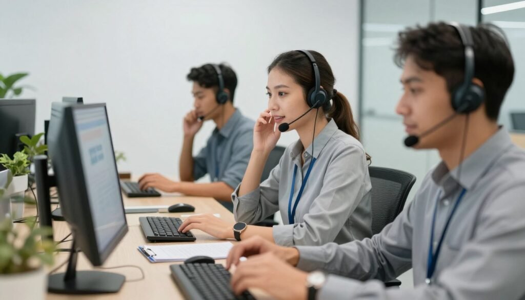 فريق خدمة العملاء في شركة نقل عفش في السعودية يجيب على استفسارات العملاء