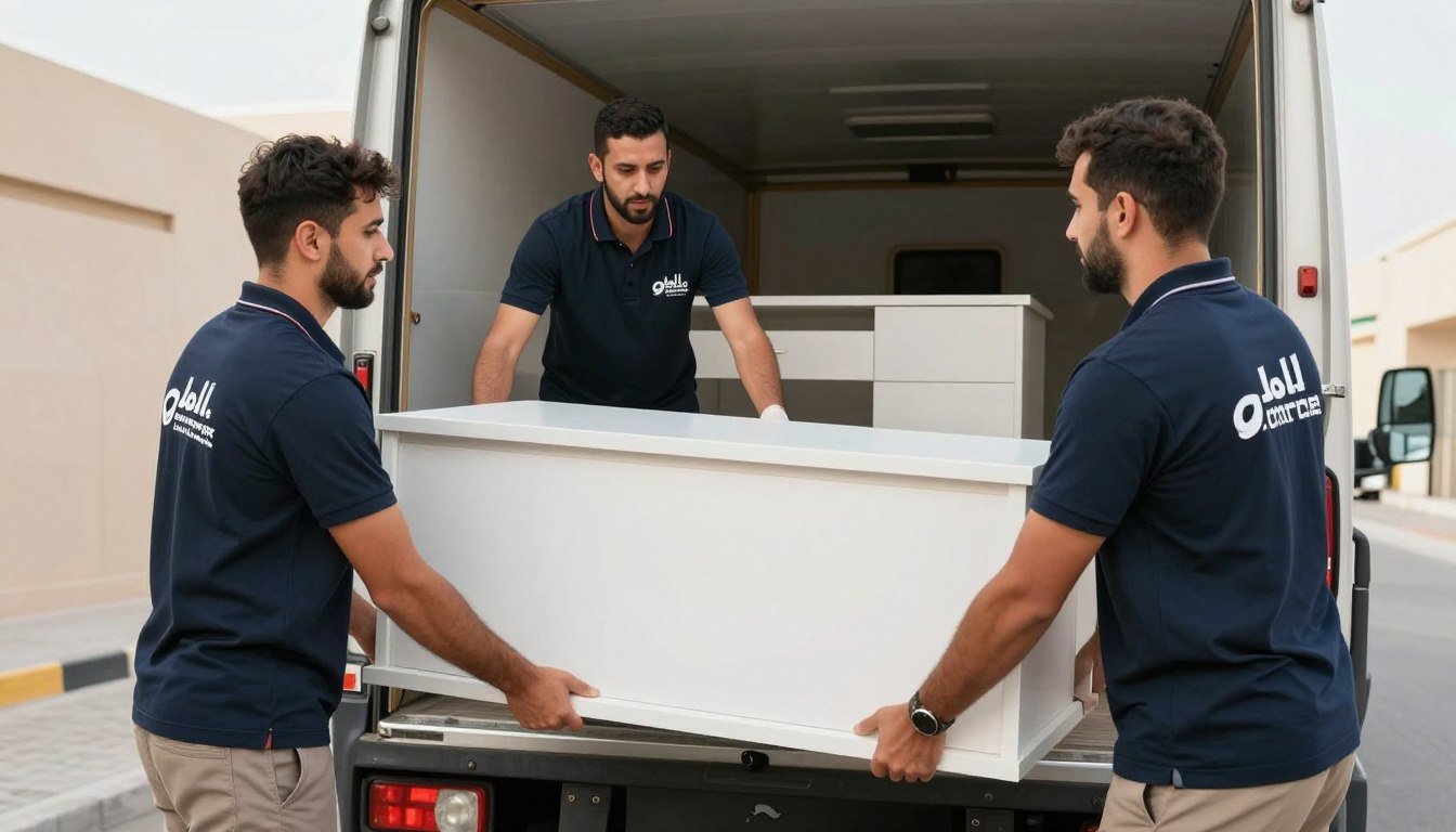 فريق شركة نقل عفش في جدة أثناء عملية نقل احترافية