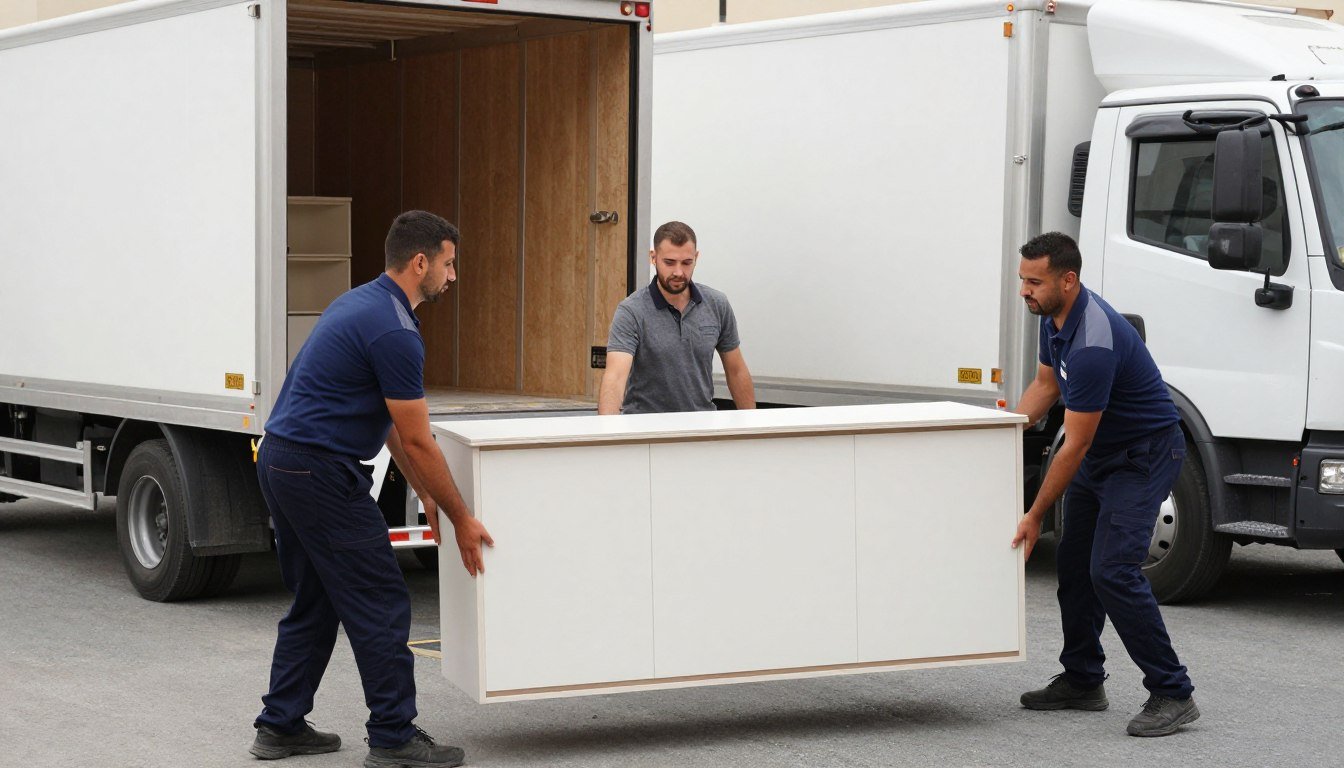 فريق محترف من شركة نقل اثاث في الدمام يقوم بنقل أثاث منزلي بعناية