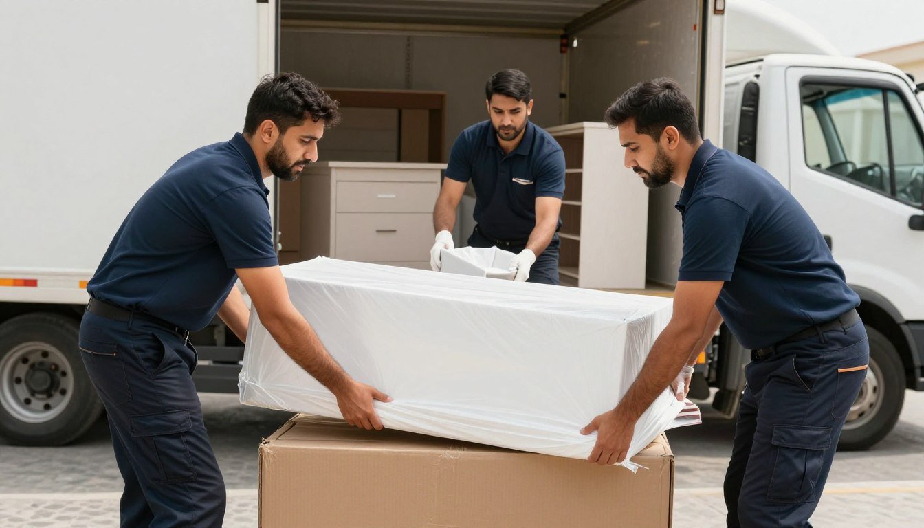 فريق نقل عفش في الرياض يقوم بتغليف ونقل الأثاث بطريقة احترافية