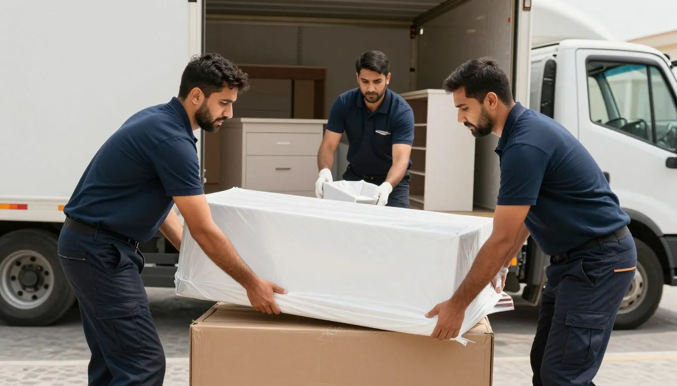 فريق نقل عفش في الرياض يقوم بتغليف ونقل الأثاث بطريقة احترافية