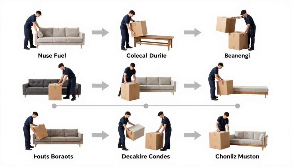 مراحل عملية نقل الأثاث الشاملة من المعاينة إلى التركيب النهائي