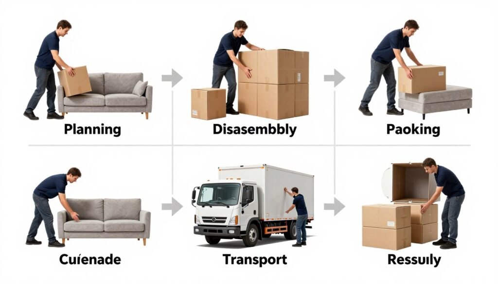 مراحل نقل العفش الاحترافي من التخطيط إلى التسليم