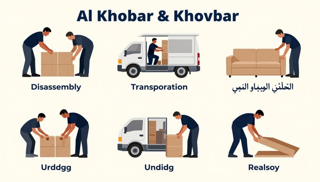 مراحل نقل العفش في الخبر بدءاً من الفك وحتى التركيب