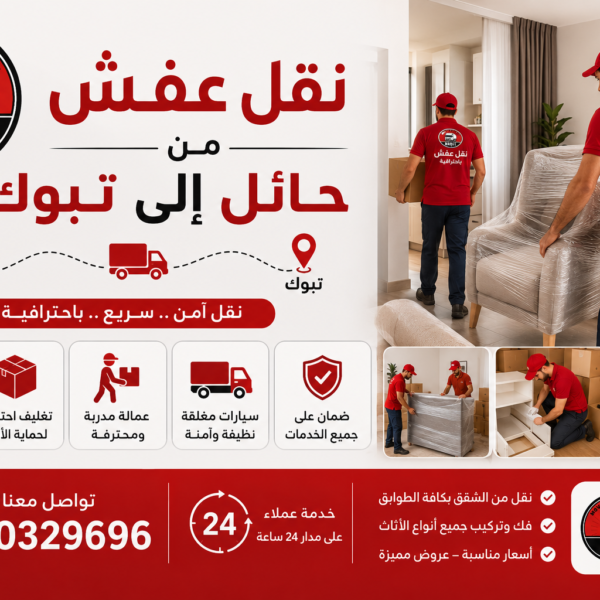 نقل عفش من حائل إلى تبوك مع الشركة العربية بأفضل خدمات النقل والتغليف