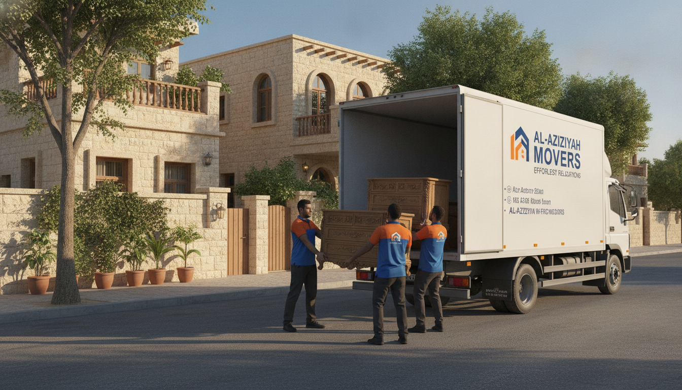 نقل عفش حي العزيزية | الشركة العربية لنقل الأثاث | 📞 0560329696
